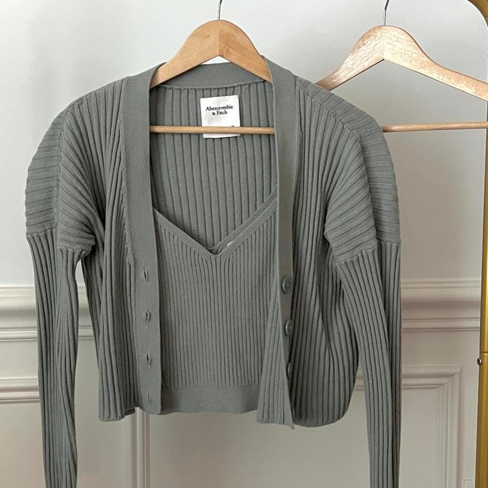 Abercrombie & Fitch Sage Green Ribbed Knit Set